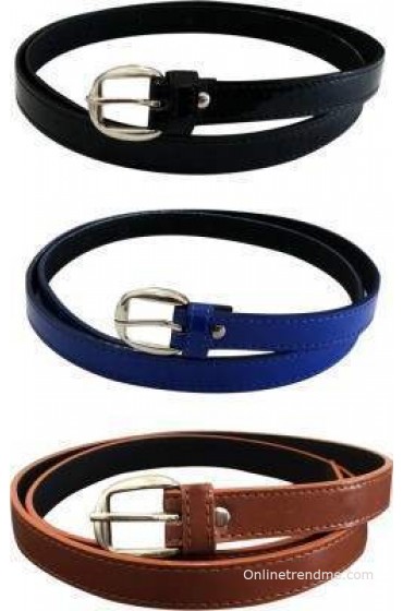 Verceys Girls, Women Casual Black, Blue, Tan, Brown Artificial Leather Belt Verceys Girls, Women Casual Black, Blue, Tan, Brown Artificial Leather Belt